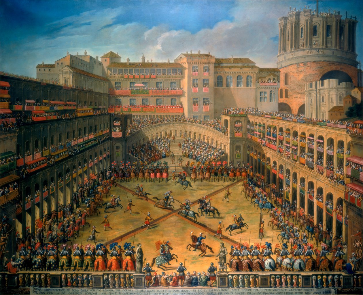 Tournoi dans une cour du Vatican, Rome, 1565 - Unbekannt