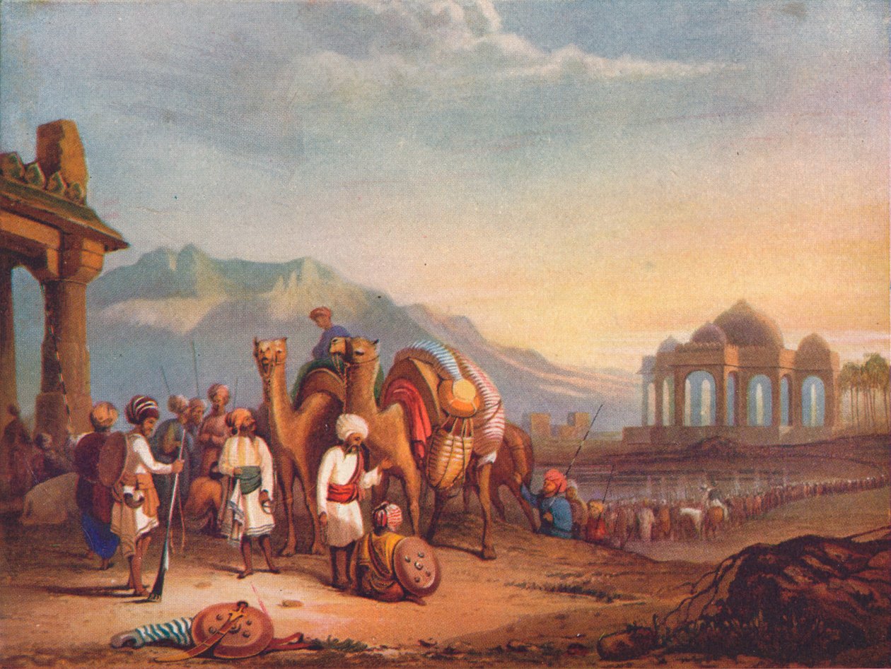 Voyageurs avec escorte dans l