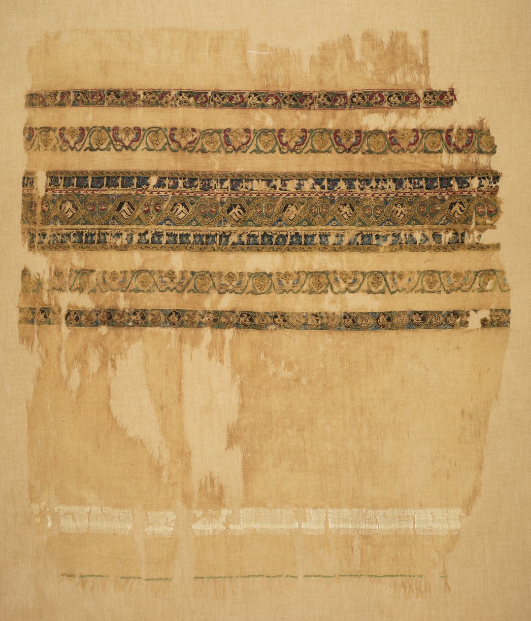 Turban ou extrémité de châle avec tiraz et or, 1094 - Unbekannt
