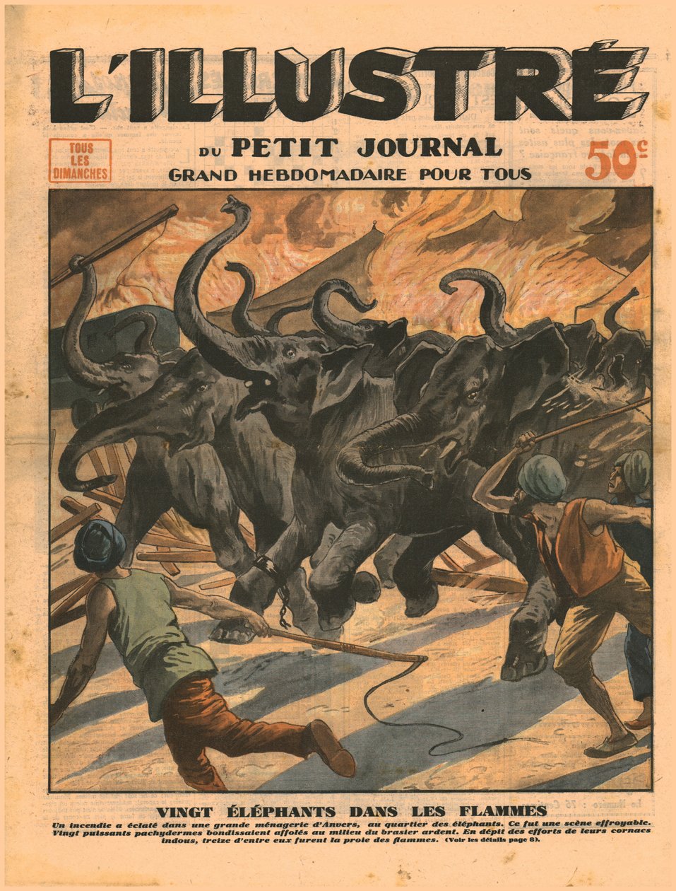 Vingt éléphants dans les flammes, 1932 - Unbekannt
