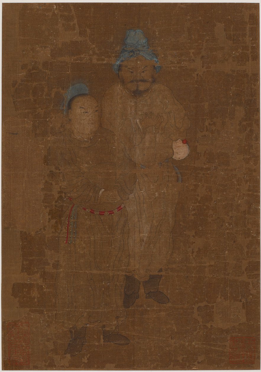 Deux figures masculines, debout, dynastie Ming, 17e siècle - Unbekannt