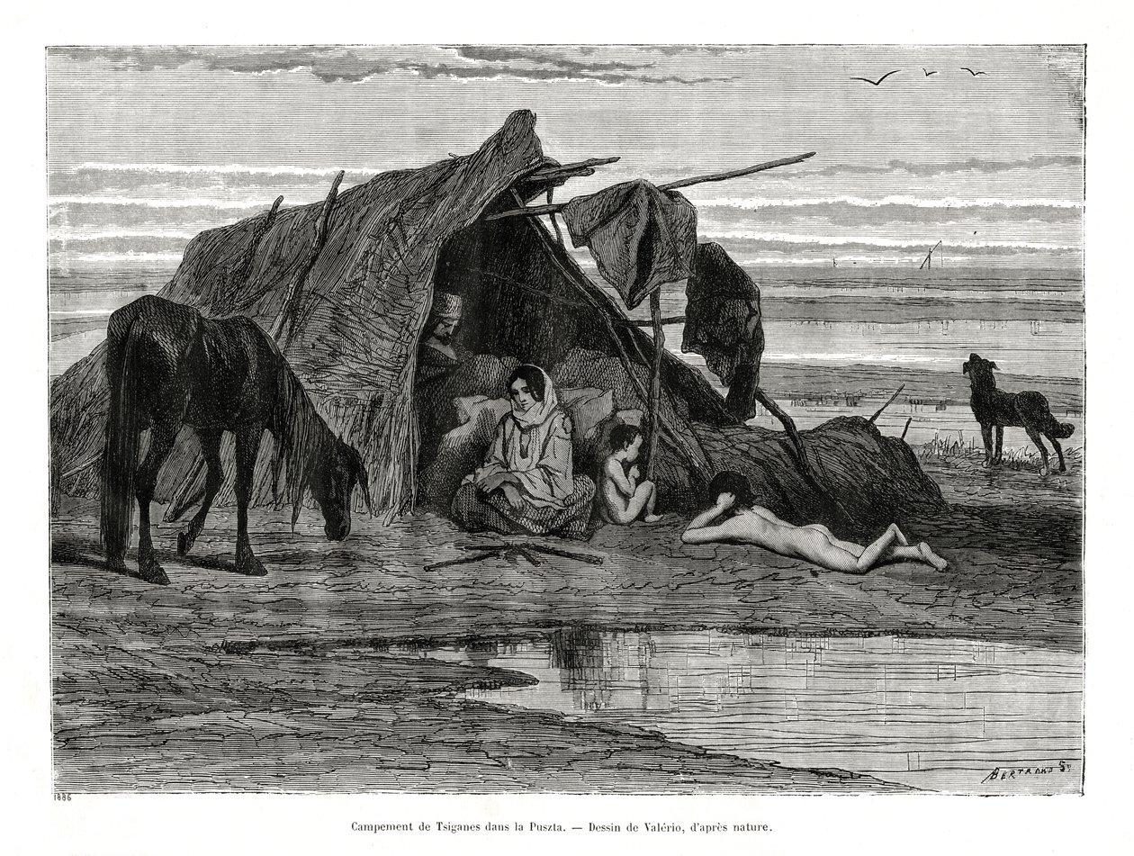 Tziganes campant dans la Puszta, 1886 - Unbekannt
