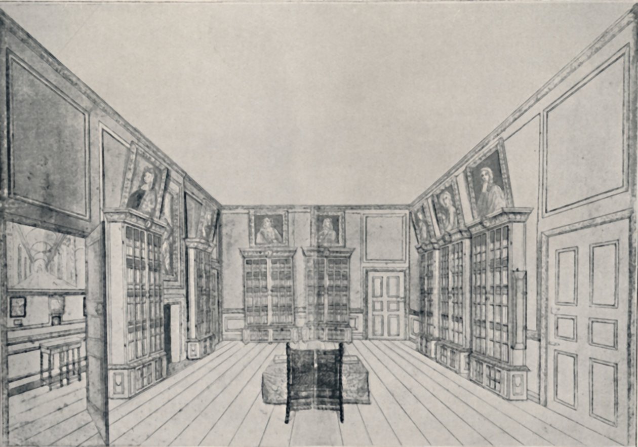 Vue intérieure de la bibliothèque de Samuel Pepys dans le bâtiment de York - Unbekannt