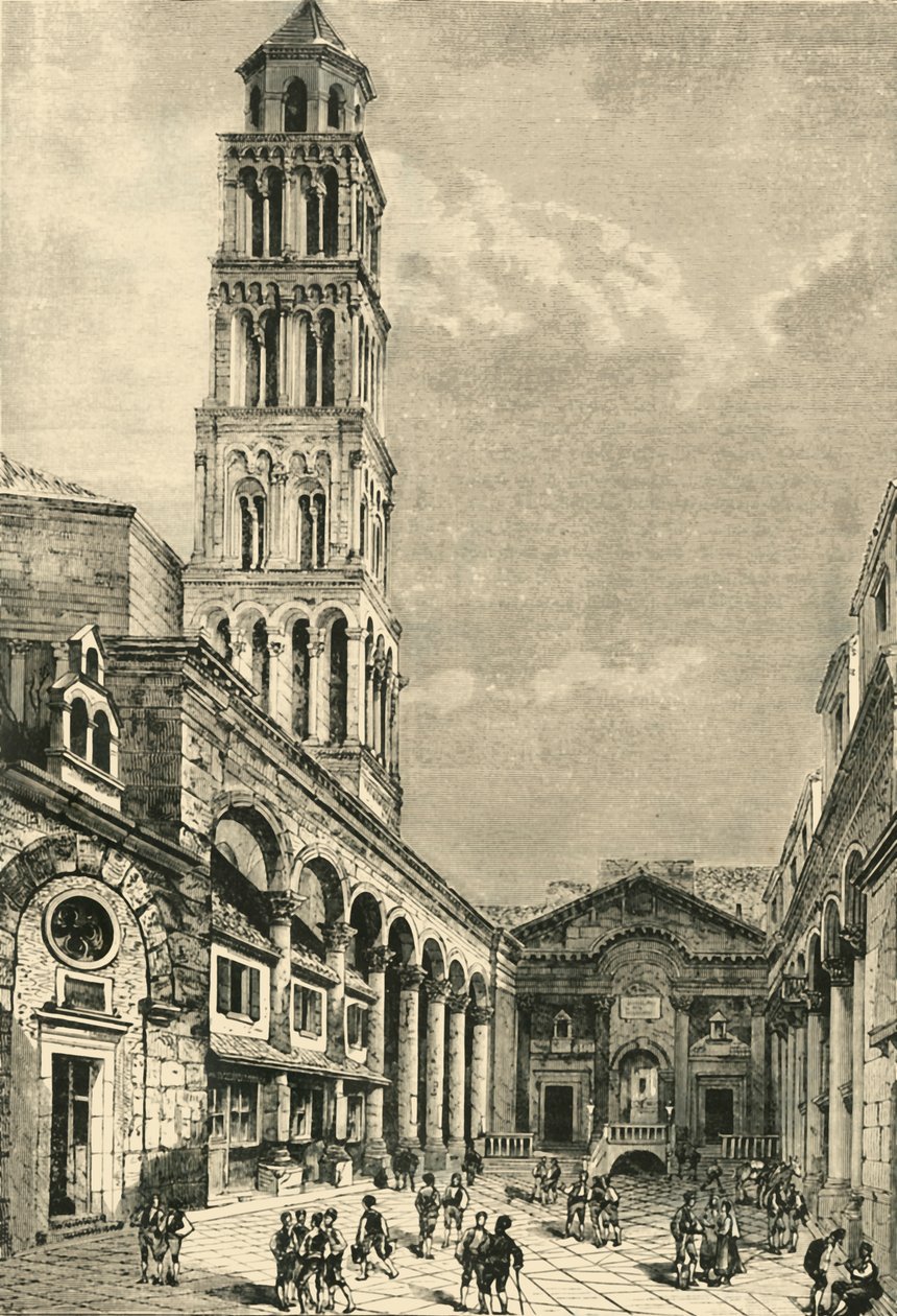 Vue de Spalatro, montrant le Campanile et le Péristyle du Palais de Dioclétien, 1890 - Unbekannt