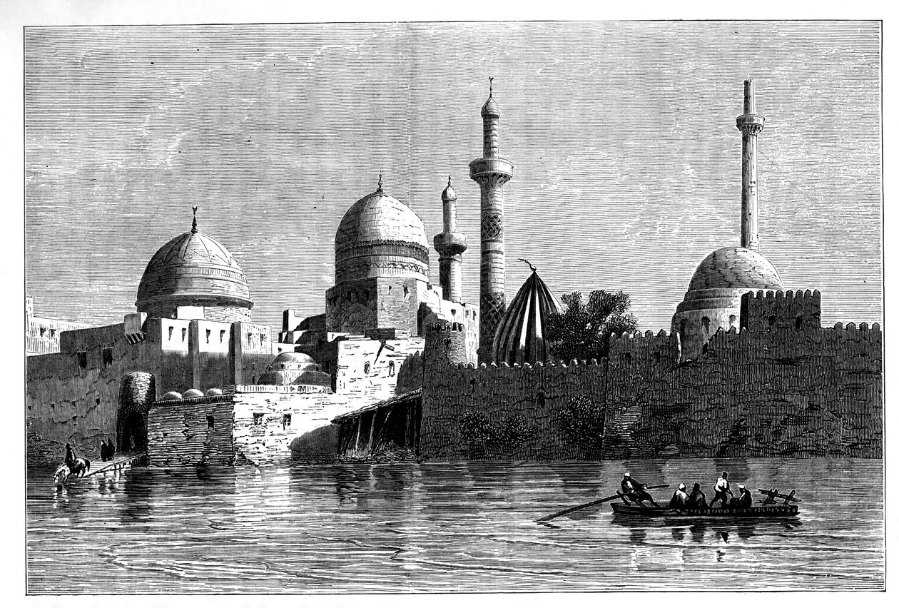 Vue de Mossoul depuis le fleuve Tigre, Irak, vers 1890 - Unbekannt