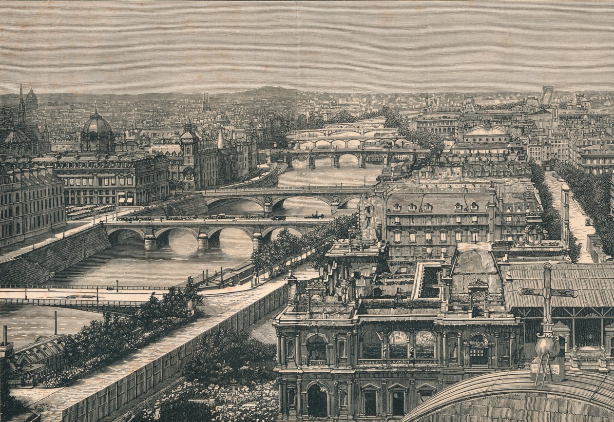 Vue de Paris, montrant les sept ponts, 1882 - Unbekannt