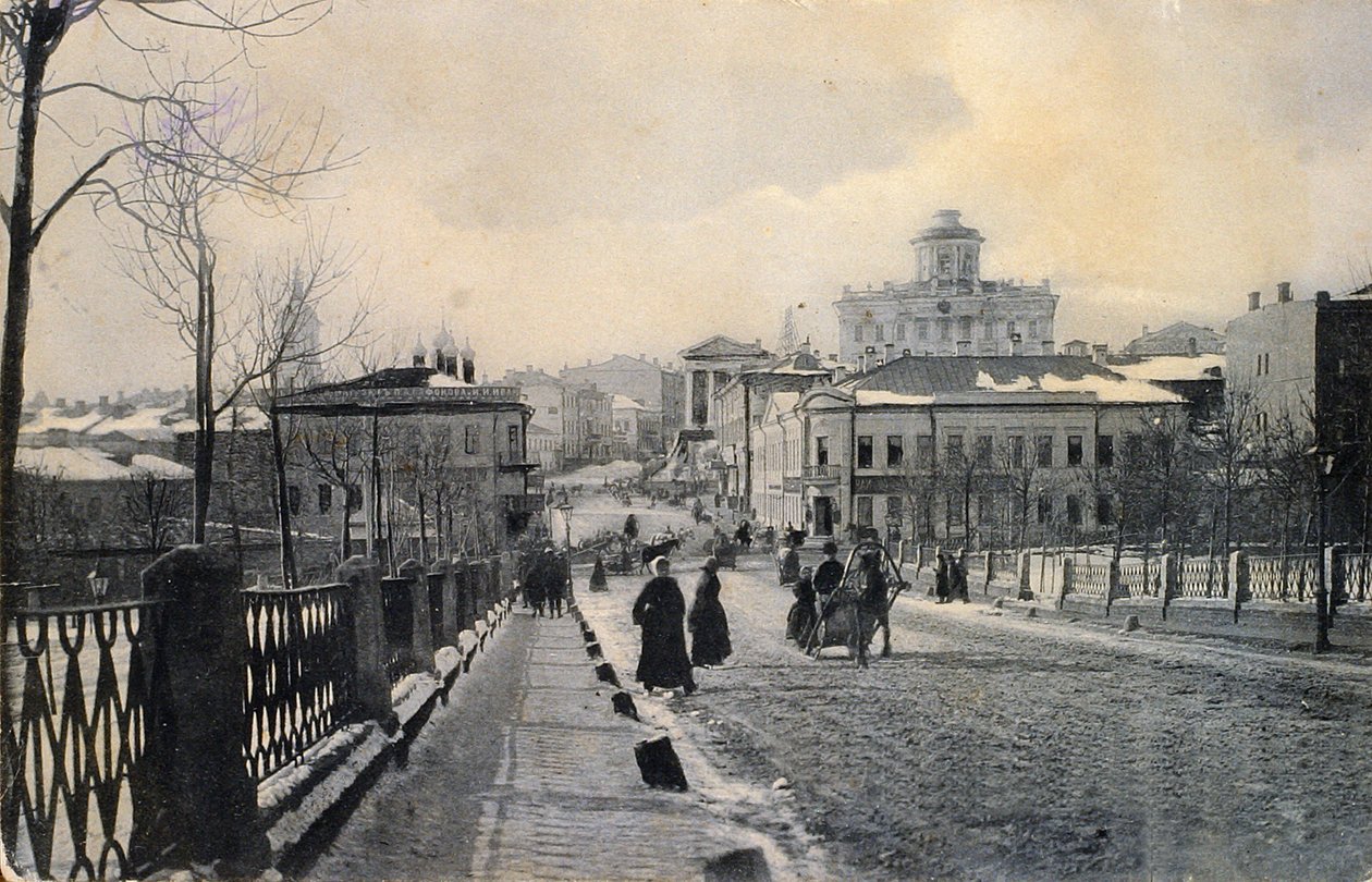 Vue de la rue Znamenka en hiver, Moscou, Russie - Unbekannt