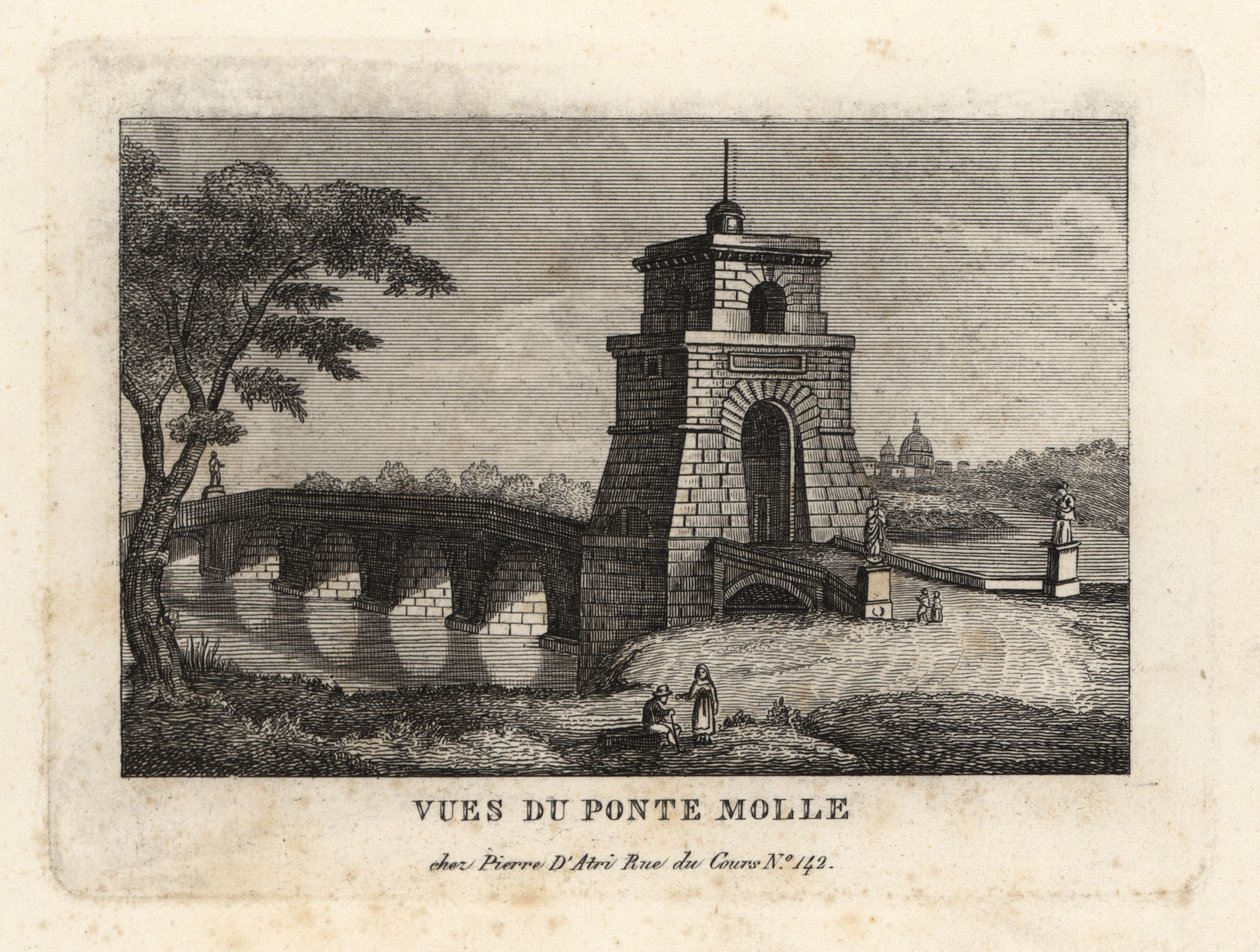 Vue du pont Milvius, Rome - Unbekannt