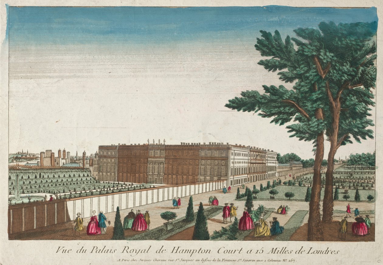 Vue du palais royal de Hampton Court, XVIIIe siècle - Unbekannt