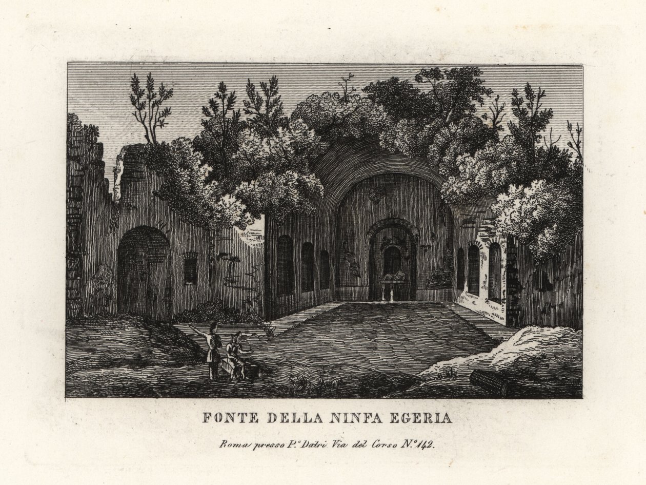 Vue de la source de la nymphe Égérie, Ninfeo d