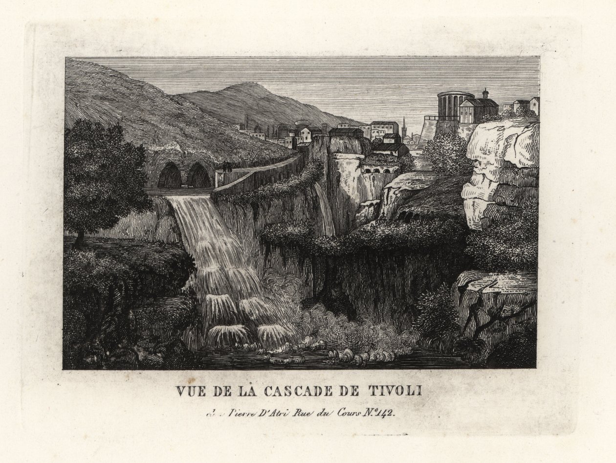 Vue des cascades à Tivoli, Italie - Unbekannt
