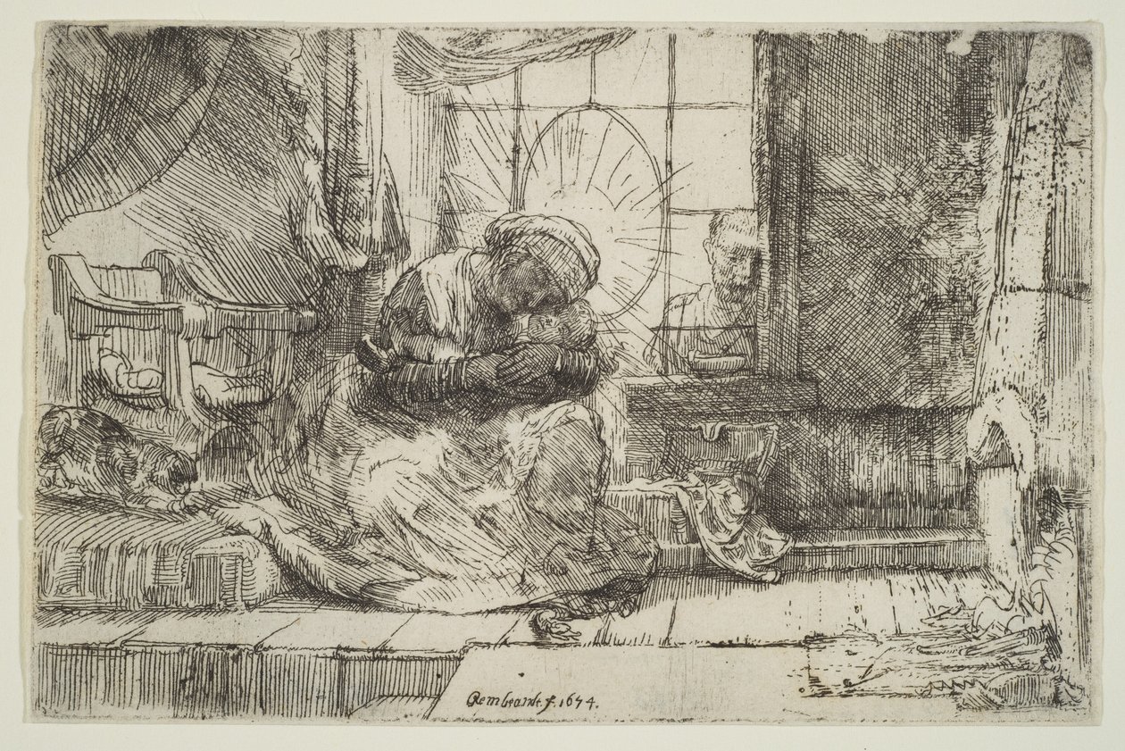 Vierge et enfant avec le chat : et Joseph à la fenêtre, 1654 - Unbekannt
