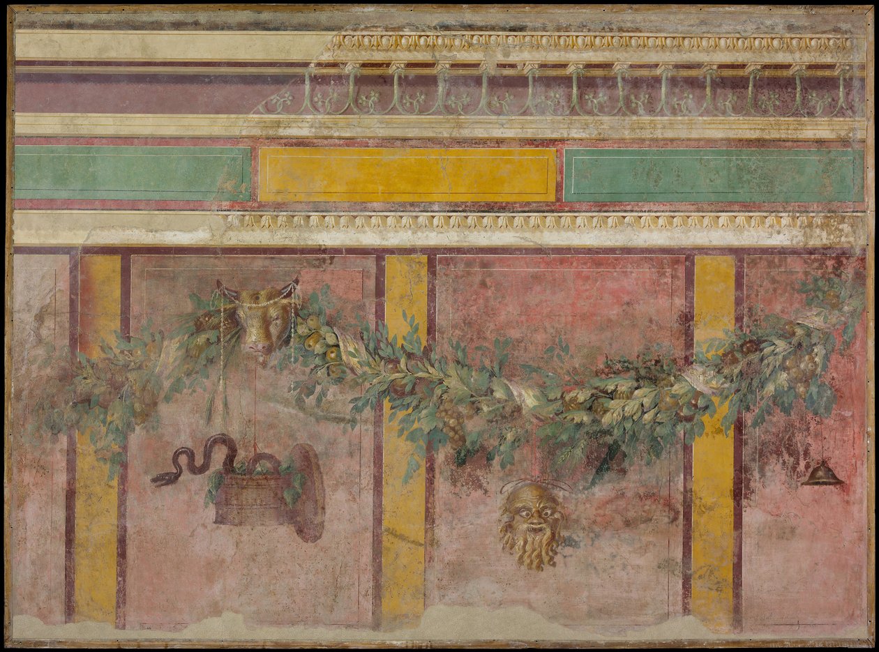 Peinture murale du mur ouest de la salle L de la Villa de P. Fannius Synistor, vers 50-40 av. J.-C. - Unbekannt