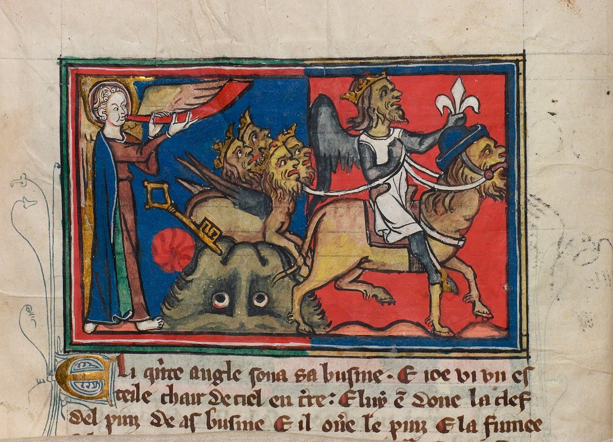 Quand le cinquième ange sonna de la trompette... Miniature de : Apocalypse de saint Jean, vers 1320 - Unbekannt