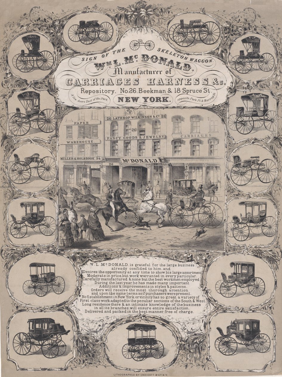 Wm. L. McDonald, fabricants de harnais de voiture & Co. Repository, No. 26 Beekman & 1..., 1852-86 - Unbekannt