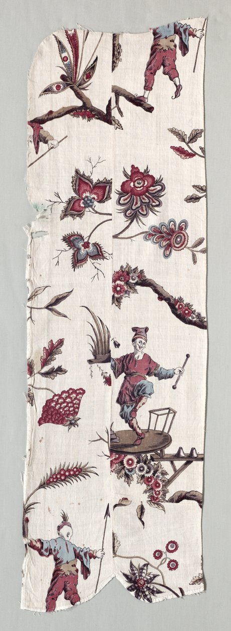 Fragments de textile imprimé sur bois, vers 1785 - Unbekannt