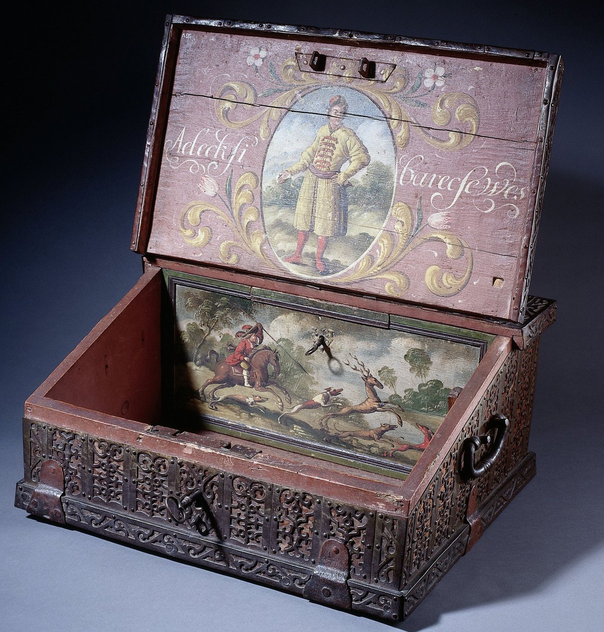Boîte en bois pour argent ou écriture avec portrait du fils de Pierre le Grand, vers 1695 - Unbekannt