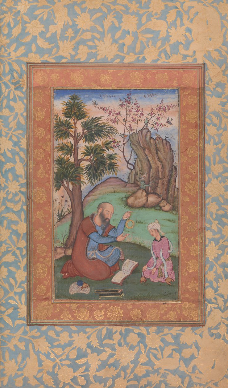 Jeune prince et mentor assis dans un paysage, vers 1600 - Unbekannt