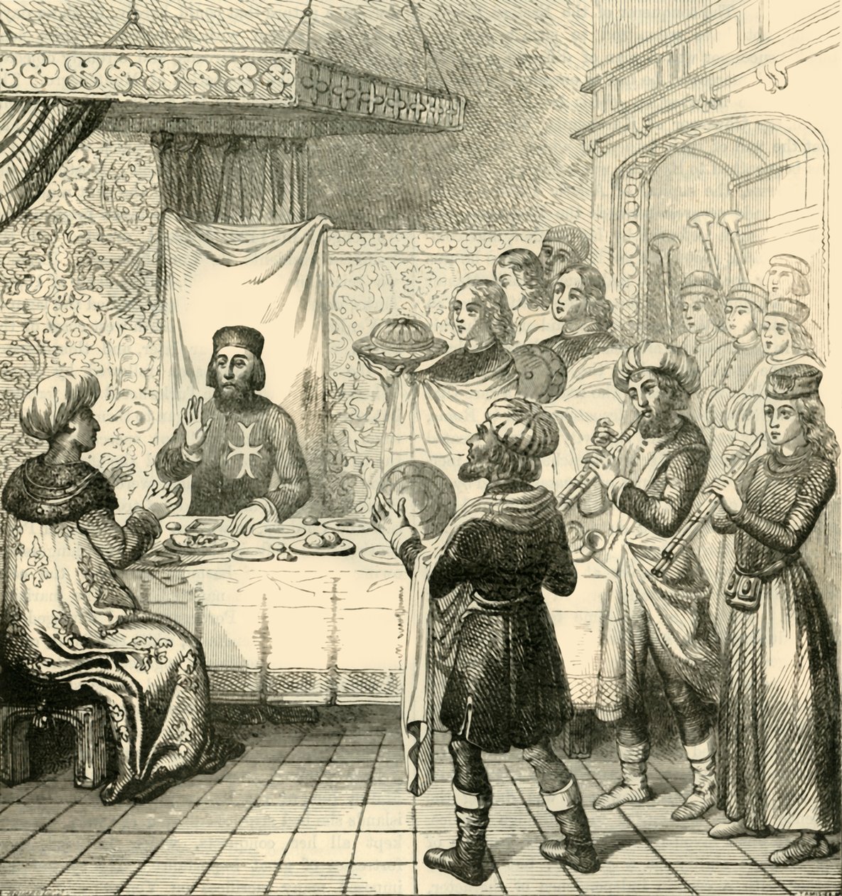 Zizim dînant avec le grand maître de Rhodes, 1890 - Unbekannt