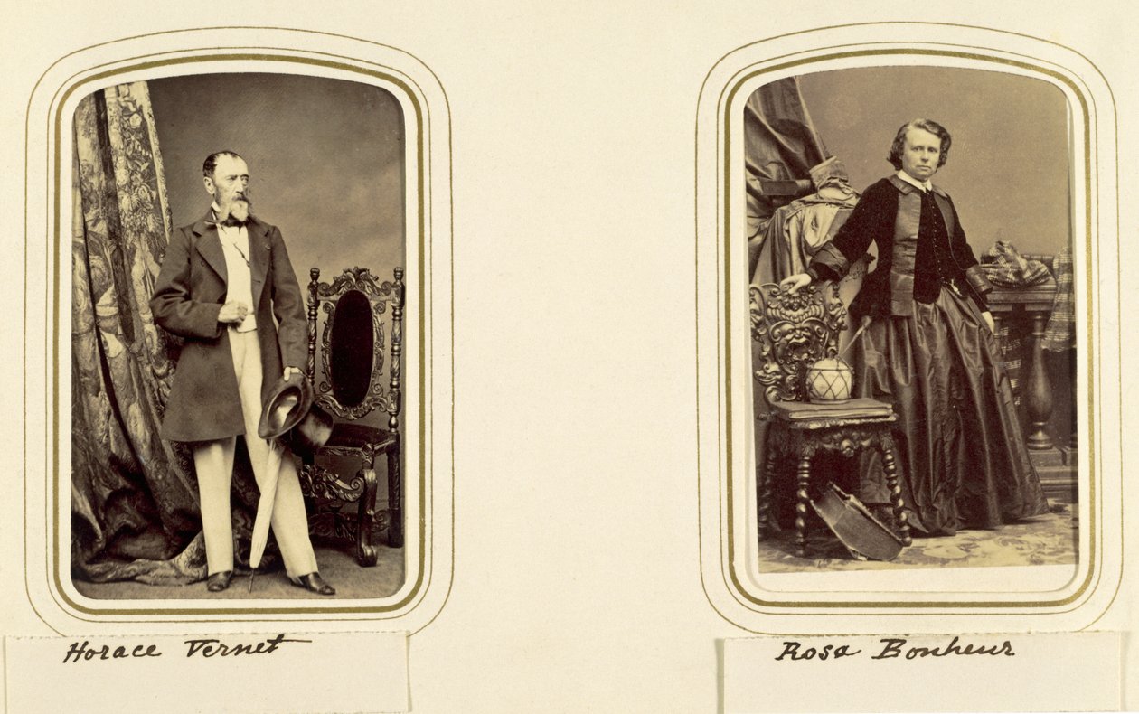 Portraits de Horace Vernet et Rosa Bonheur (photo sépia) - Unbekannt Unbekannt