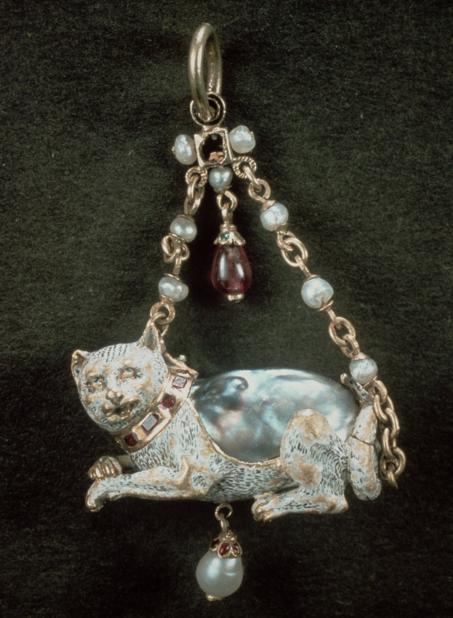 Pendentif chat Renaissance avec perle baroque naturelle - Unbekannt Unbekannt