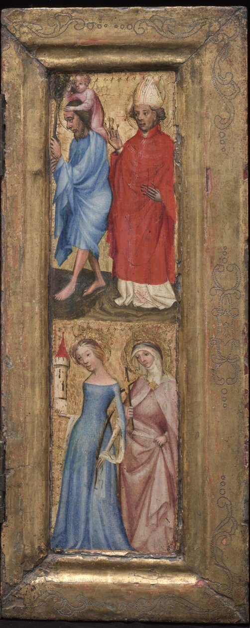 Saint Christophe et Saint Érasme, Sainte Barbe et une autre sainte - Unbekannt Unbekannt