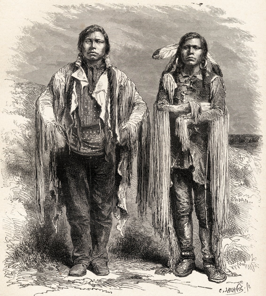 Deux Indiens Ute, illustration de 