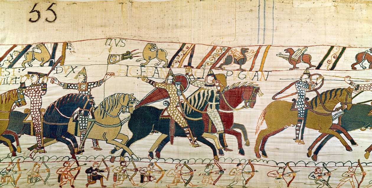 Le duc Guillaume montre son visage à son armée, Tapisserie de Bayeux - Unbekannt Unbekannt