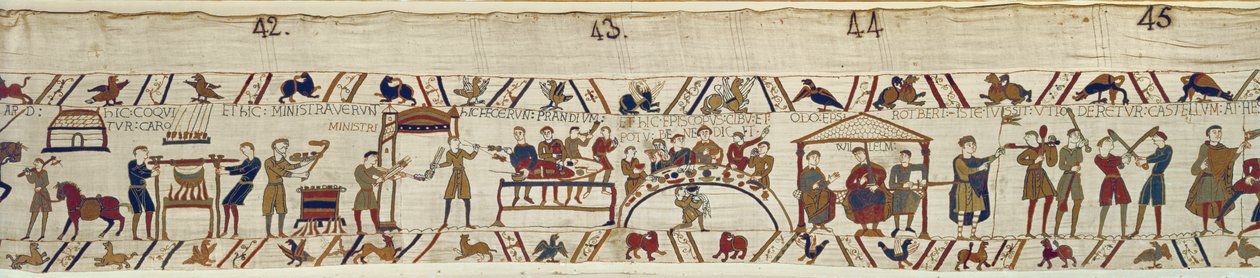 Serviteurs normands préparant un banquet pour Guillaume, Tapisserie de Bayeux - Unbekannt Unbekannt