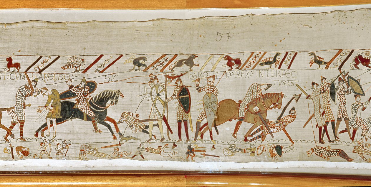 Beaucoup tombent au combat et le roi Harold est tué, Tapisserie de Bayeux - Unbekannt Unbekannt