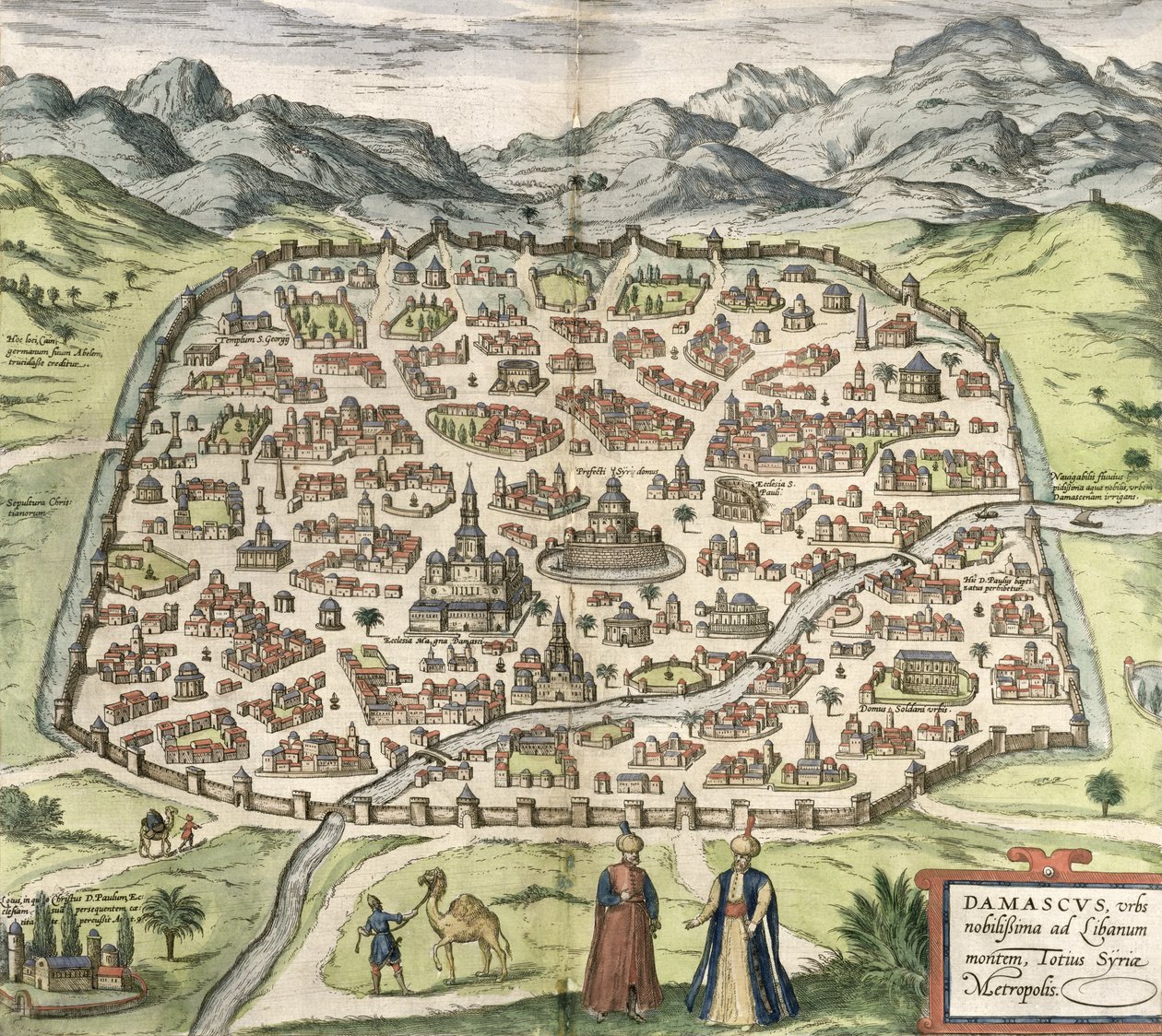 Plan de la ville de Damas, Syrie, 1620 - Unbekannt Unbekannt