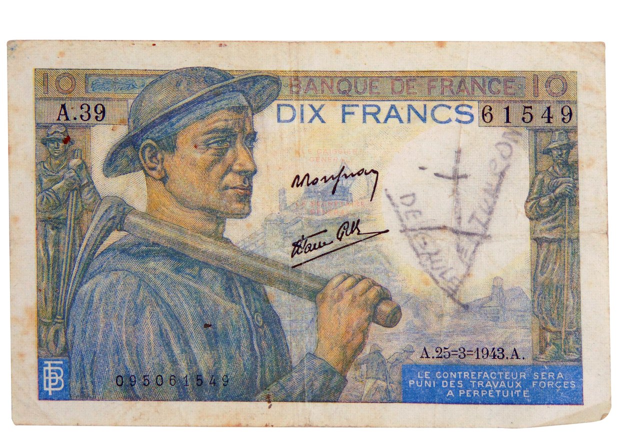 Billet de 10 francs de 1942 - Unbekannter Künstler