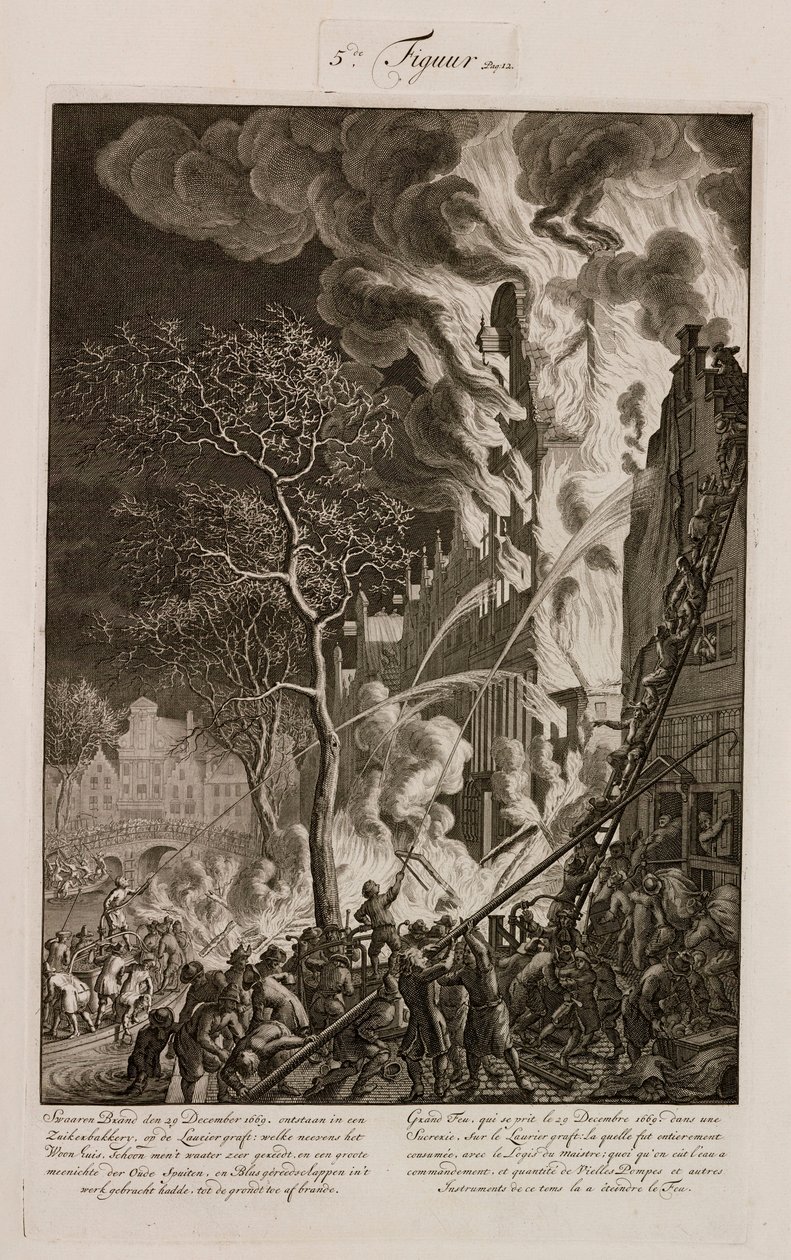 Un incendie dans une raffinerie de sucre, Amsterdam, Hollande, 29 décembre 1669 - Unbekannt