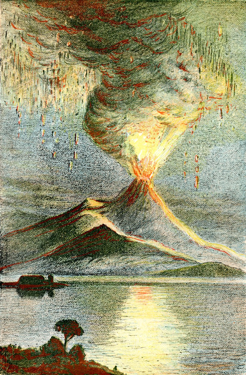 Un volcan en éruption - Unbekannter Künstler
