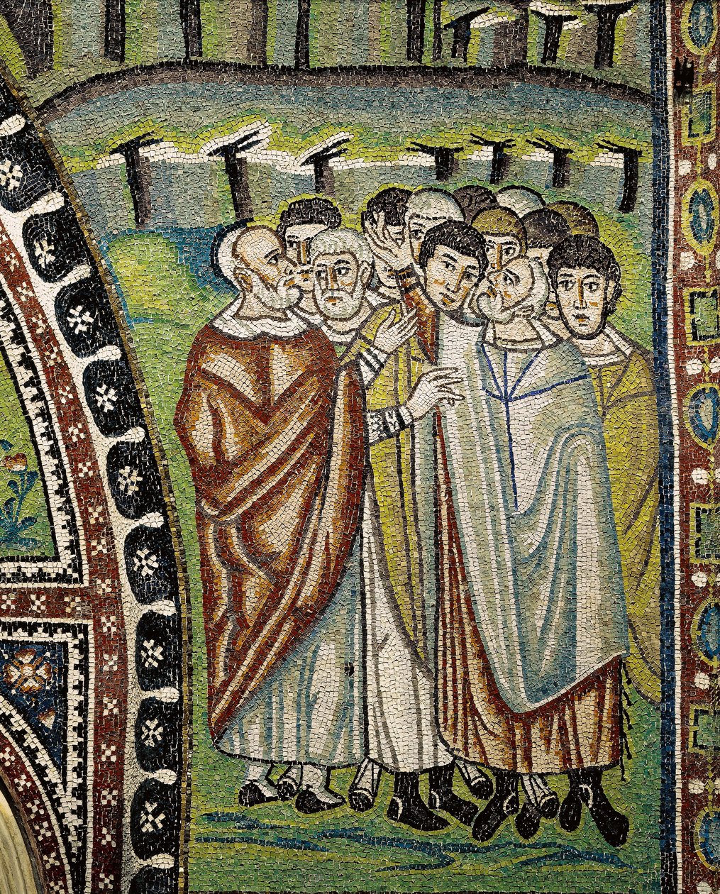 Basilique de San Vitale, Détail des mosaïques de la lunette au-dessus de l
