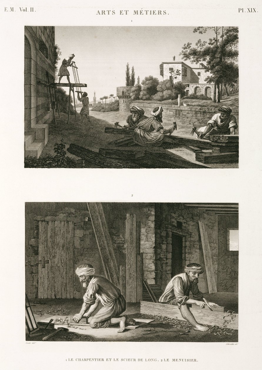 Charpentiers et menuisiers, Égypte, vers 1798 - Unbekannt