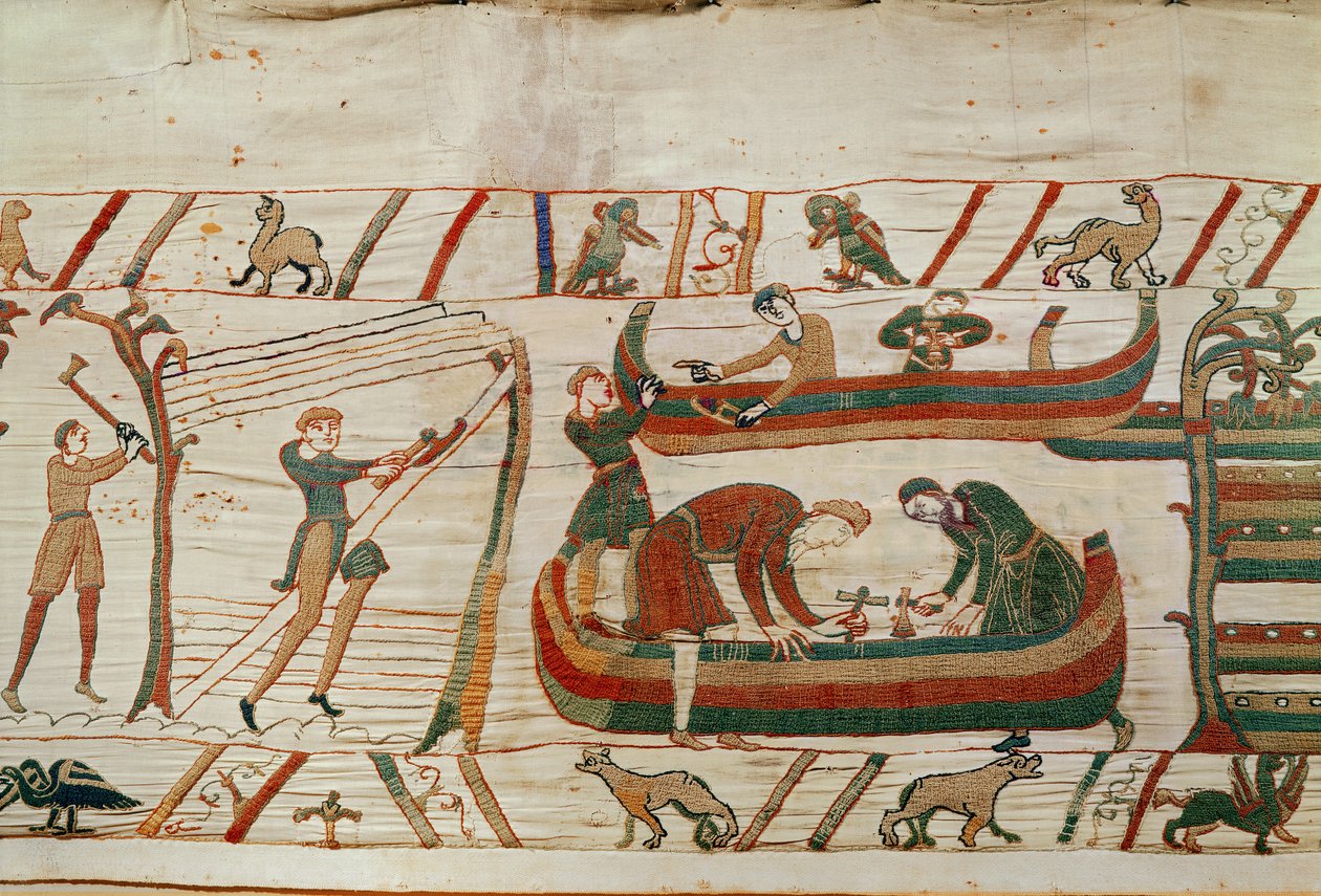 Construction de navires sous les ordres du duc Guillaume, Tapisserie de Bayeux - Unbekannt
