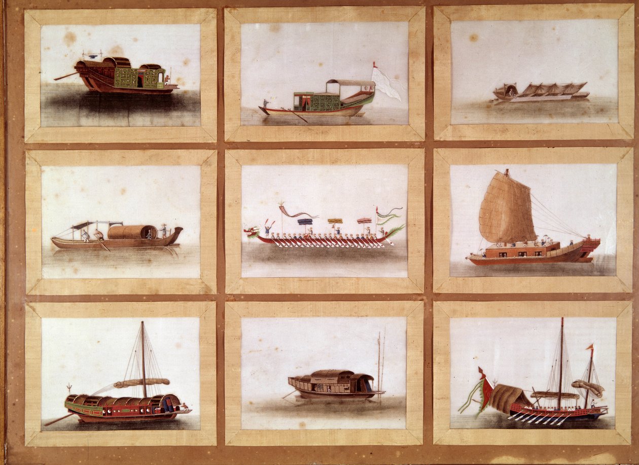 Jonques chinoises du Grand Zheng He (Zheng-He ou Cheng Ho) (1371-1433) ou Hajji Mahmud (nom arabe) eunuque chinois et explorateur marin. - William M. Timlin