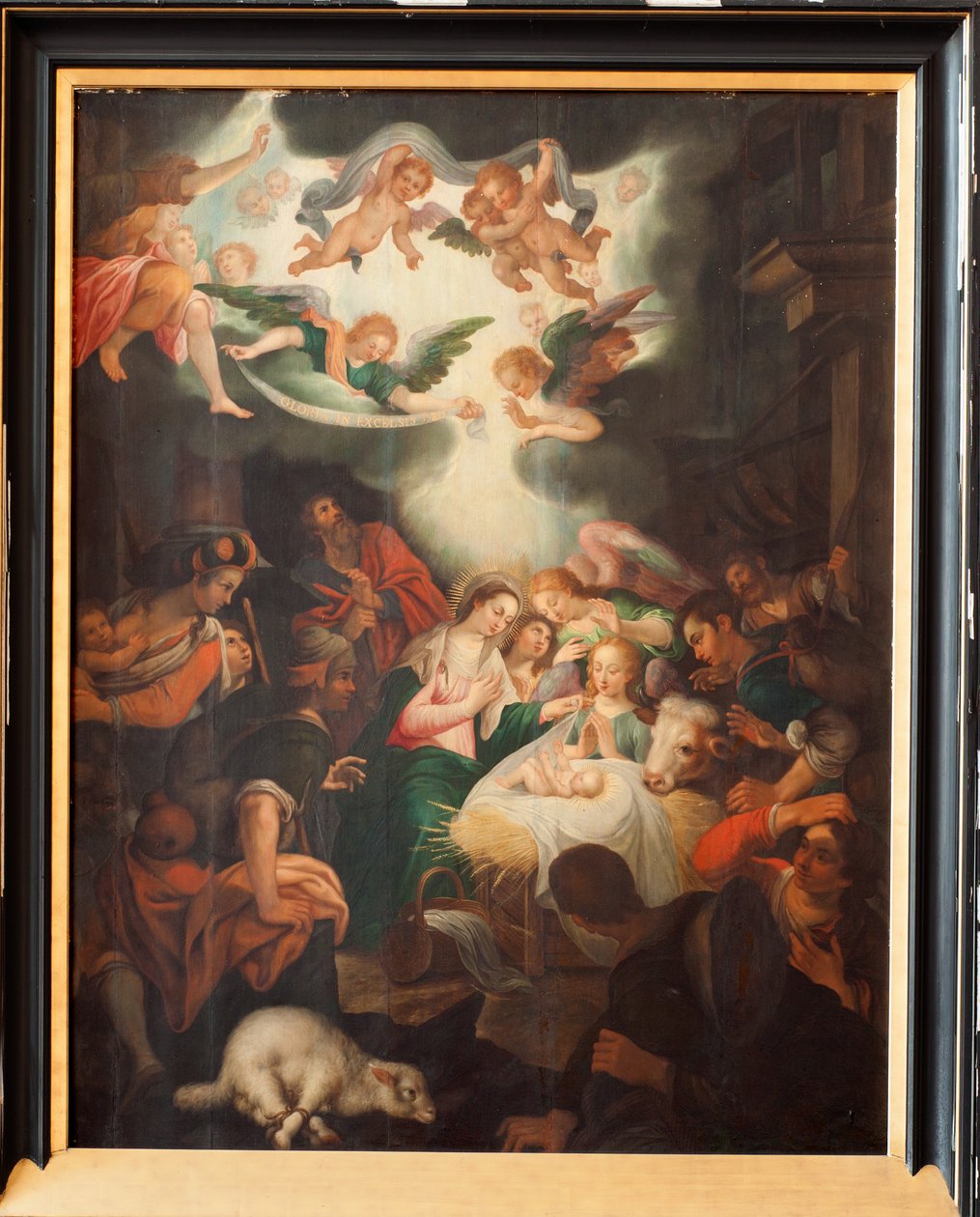 Église (Basilique Notre-Dame de Tongre). Intérieur. Triptyque. La naissance. - Unbekannter Künstler