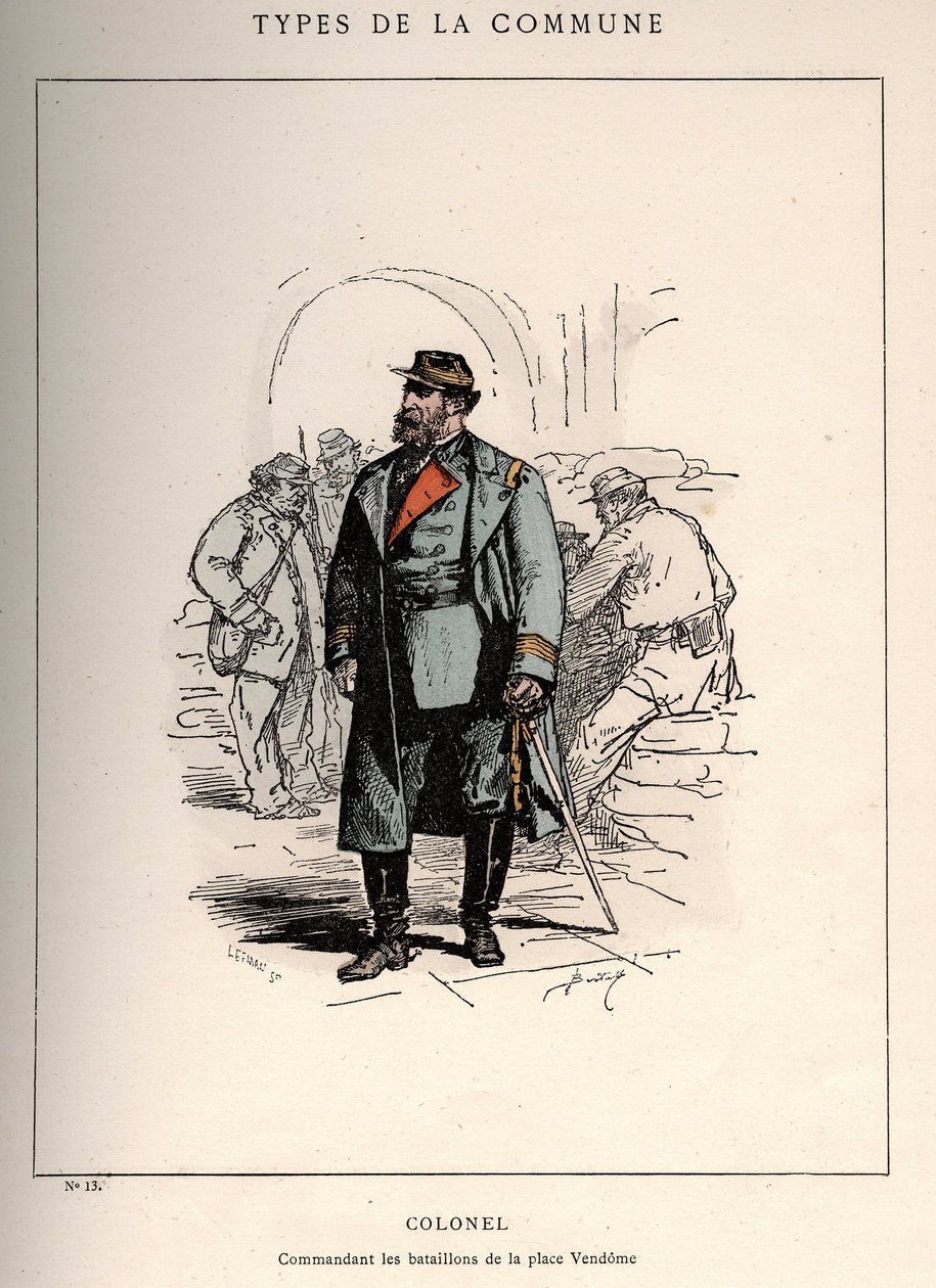 Commune de Paris : costume de COLONEL COMMANDANT LES BATAILLONS DE LA PLACE VENDÔME (13) dans « Les Communeux » - Unbekannt