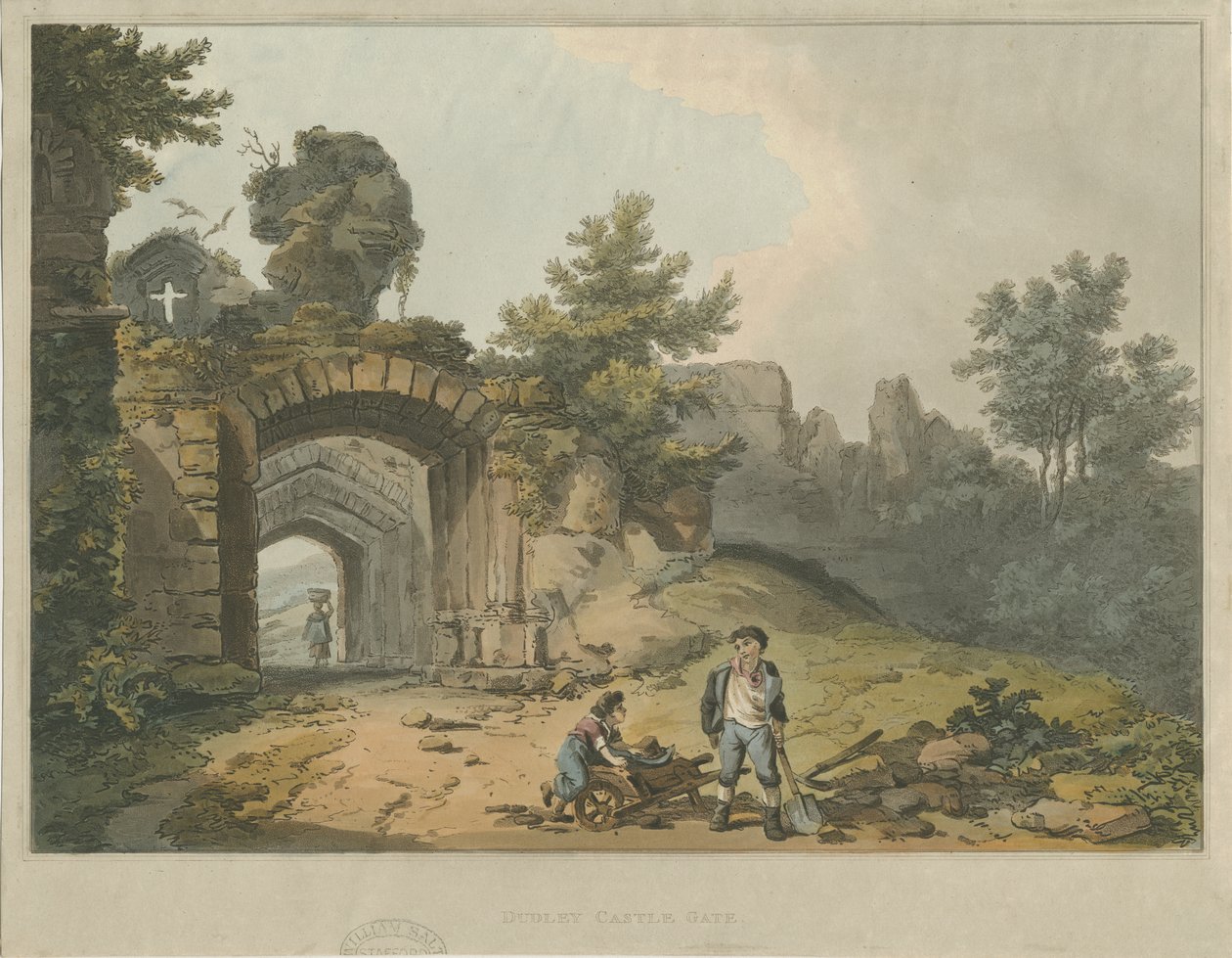 Château de Dudley - Le Donjon : gravure à l