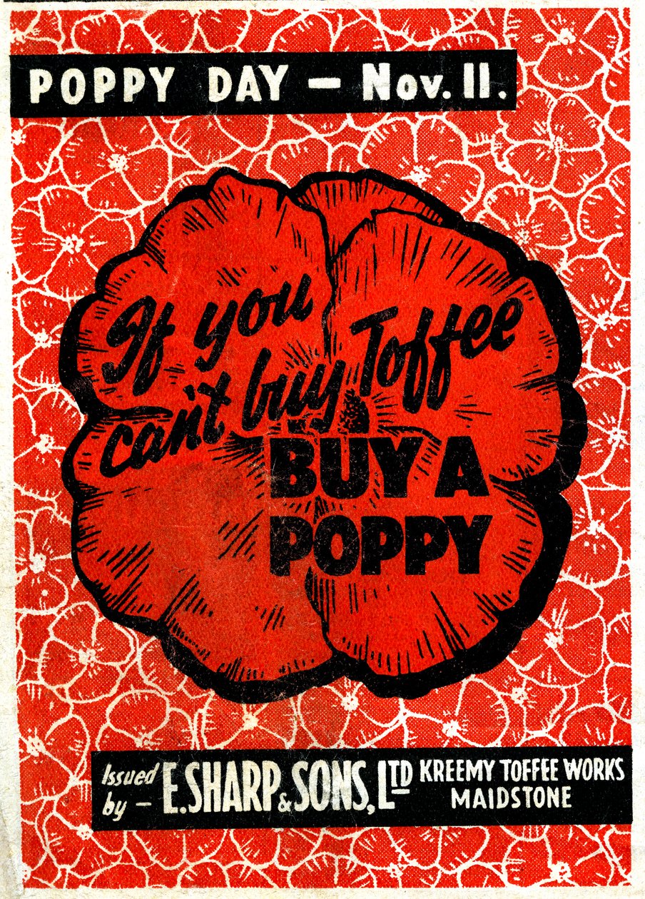 Publicité pour les bonbons E.Sharp and son avec coquelicot de souvenir, c.1942 - Unbekannt
