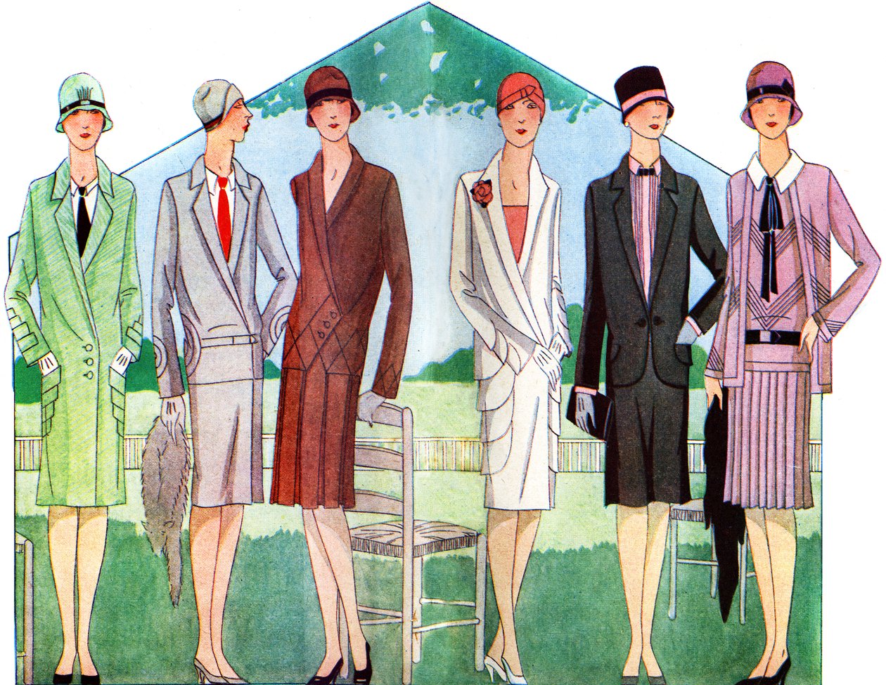 Mode : manteaux et costumes au printemps 1928 - Unbekannter Künstler