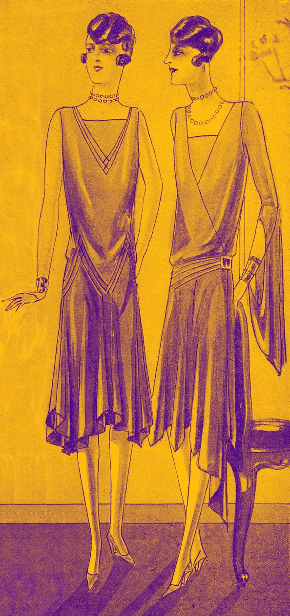 Mode : robes de dîner au printemps 1928 - Unbekannter Künstler