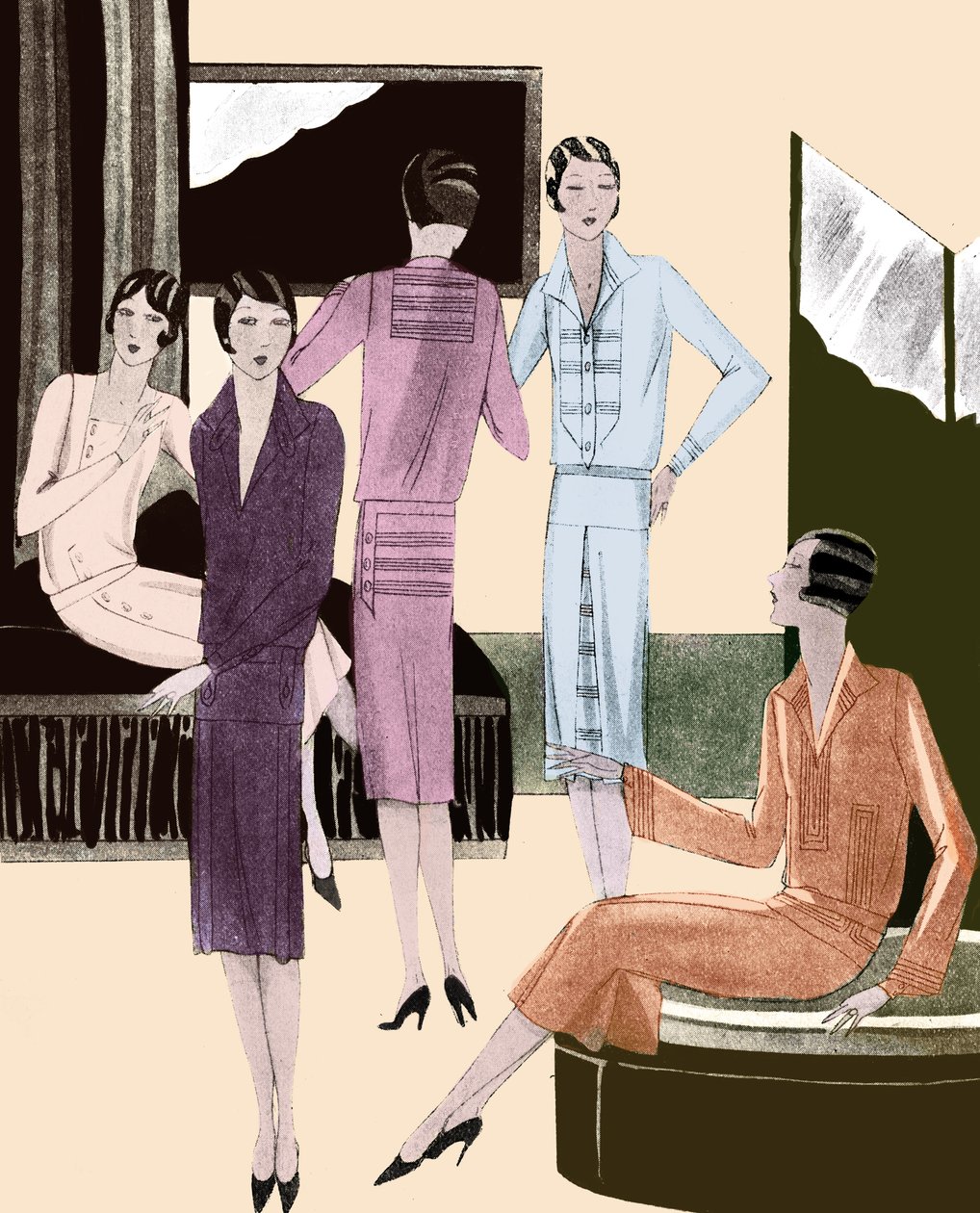 Robes de mode au printemps 1928 - Unbekannter Künstler