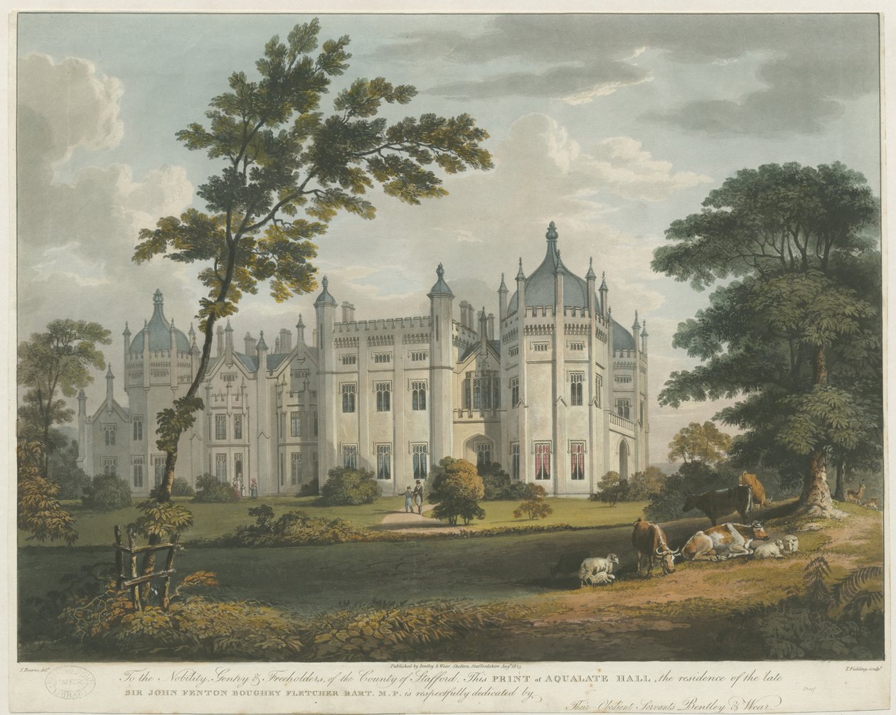 Forton - Aqualate Hall : gravure à l