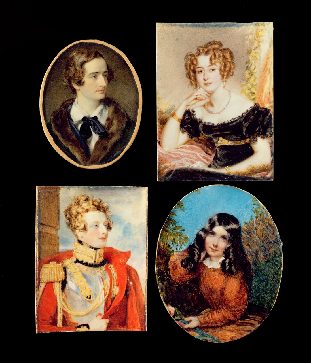 Quatre miniatures de portraits - Unbekannt
