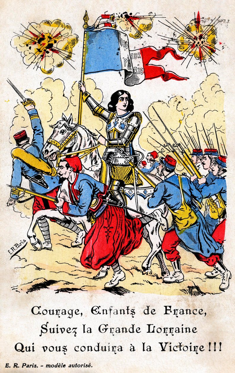 Carte postale française montrant Jeanne d