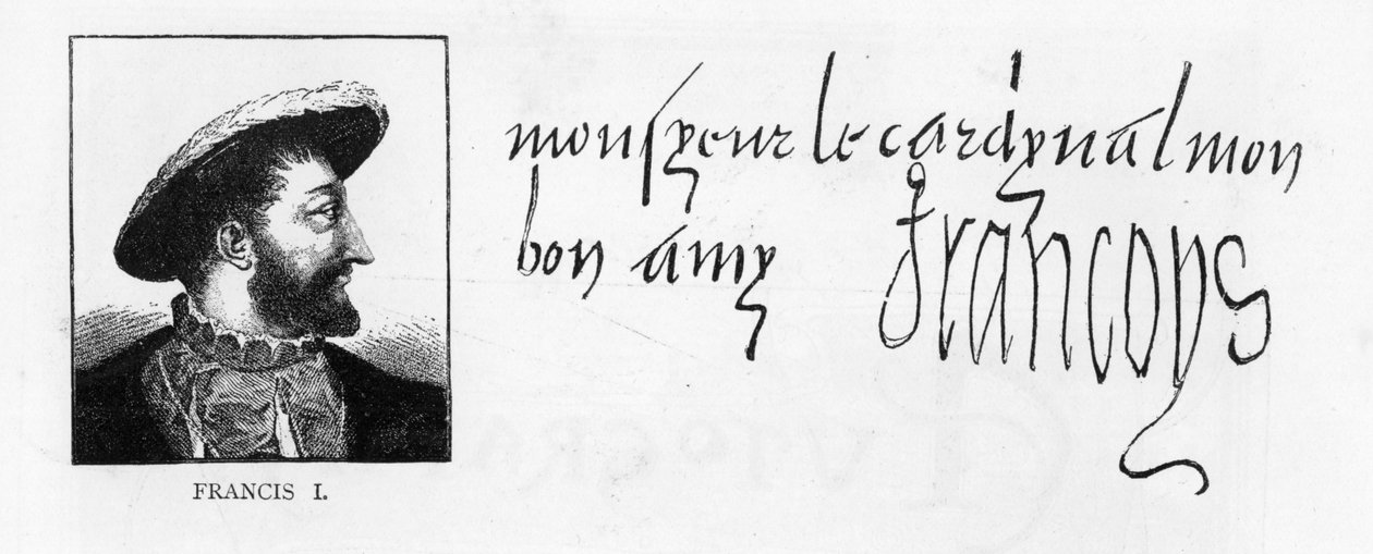 Écriture et signature de François Ier d