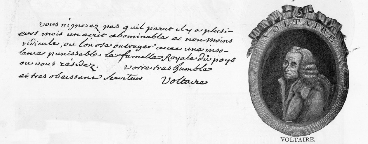 Écriture et signature de Voltaire, d